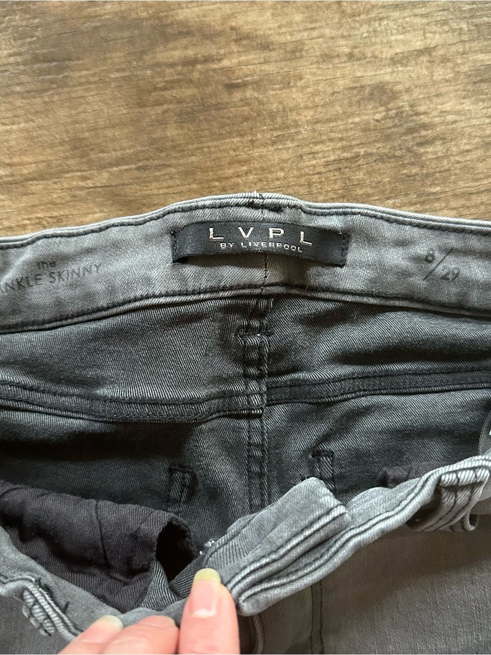 Liverpool LVPL embroidered ankle skinny jeans gray snd blue - Picture 11 of 14